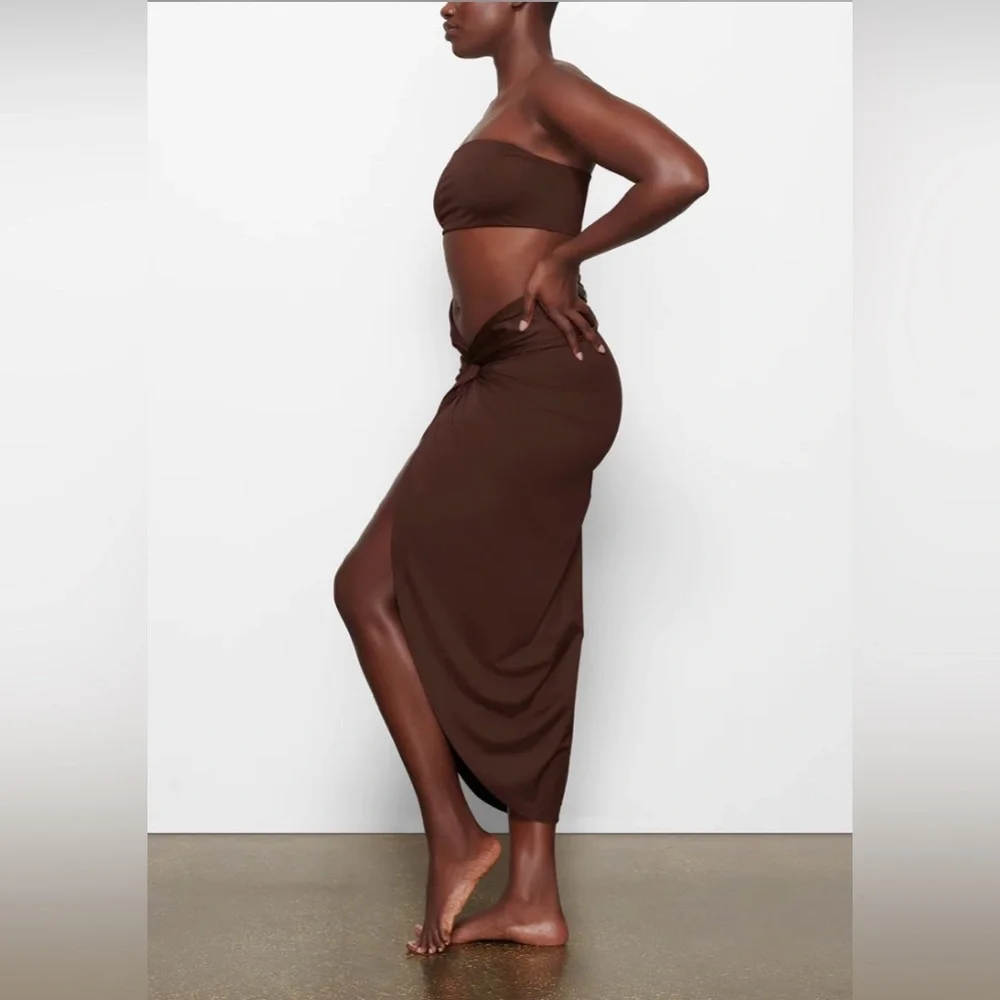 NWT Skims Swim Cover Up Sarong Skirt Cocoa Size S